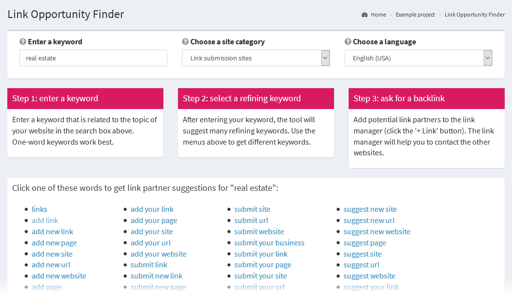 Find easy link targets