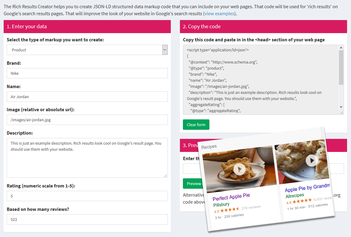 Rich results and rich snippets for local businesses