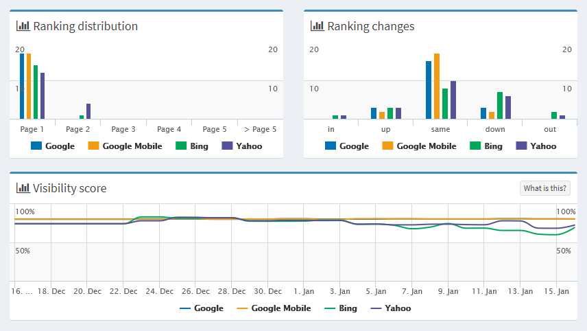 Visibility score and ranking tags