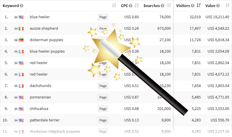 the search engine position checker that automatically gets the keywords