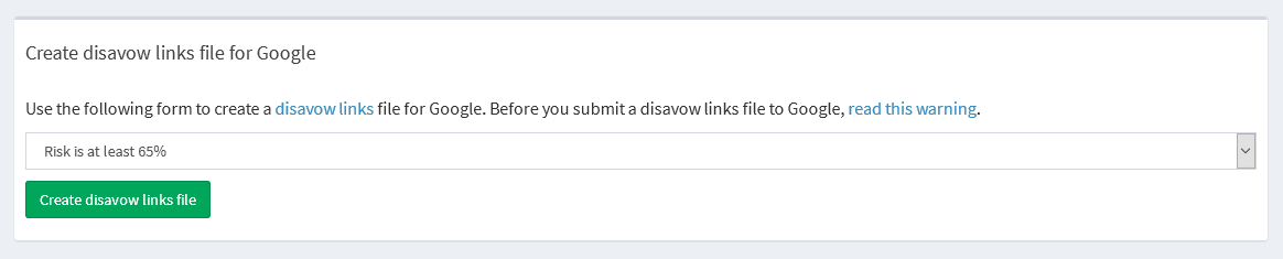 Link Disinfection tool: disavow links