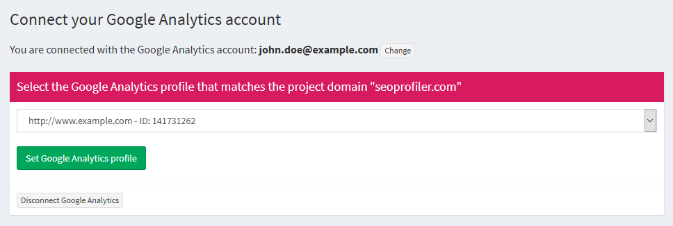 website analytics settings