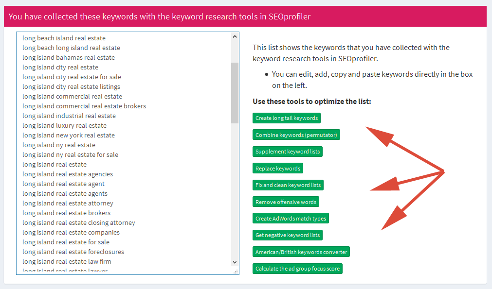 optimize your keyword lists