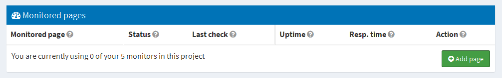 Enter the website that you want to monitor