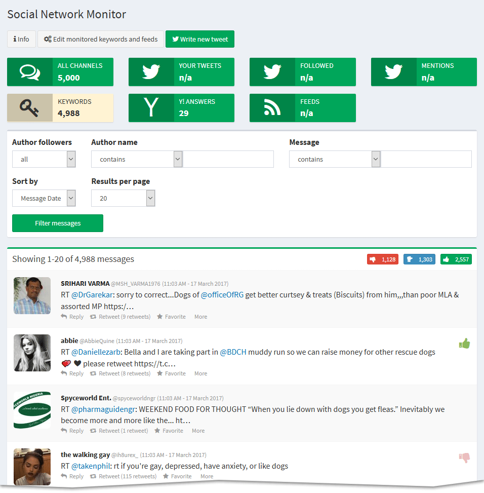 social inbox monitor