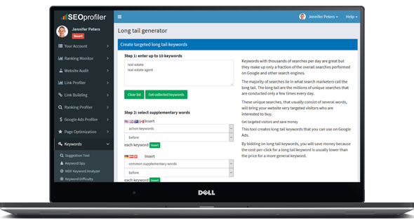 Optimize your keyword lists for SEO and SEM.